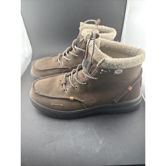 Hey Dude Bradley Brown Leather Ankle Chukka Boots Mens Size 8 Casual Comfort main image 4